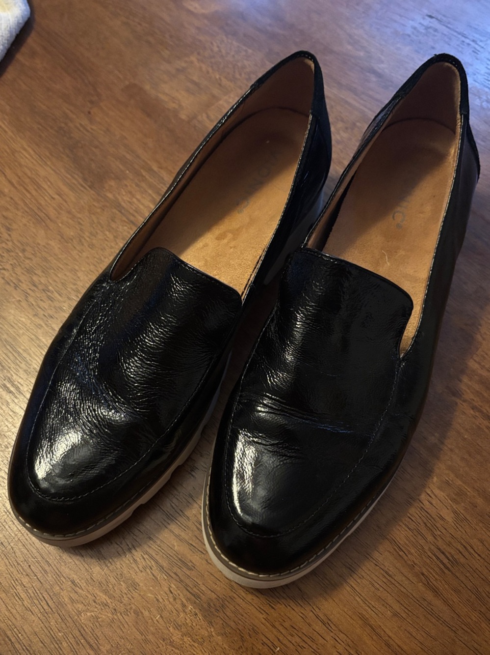 Vionic Black Patent Kelsey Slip-On Loafers